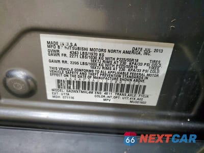 Zdjęcie 13 z 13 samochodu: 2014 MITSUBISHI OUTLANDER SPORT ES VIN:4A4AP3AU1EE001325 - miniatura