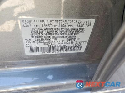 Zdjęcie 13 z 13 samochodu: 2016 NISSAN SENTRA SV VIN:3N1AB7APXGY217139 - miniatura