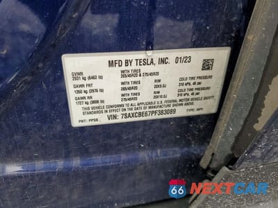 Zdjęcie 12 z 12 samochodu: 2023 TESLA MODEL X VIN:7SAXCBE67PF383089 - miniatura