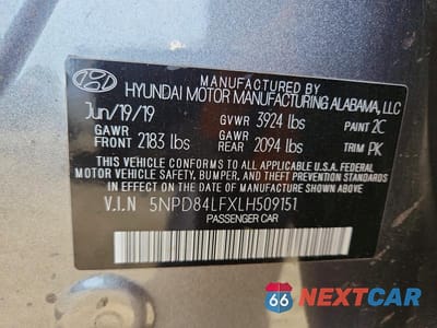 Zdjęcie 12 z 12 samochodu: 2020 HYUNDAI ELANTRA SEL VIN:5NPD84LFXLH509151 - miniatura