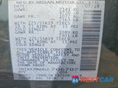 Zdjęcie 13 z 13 samochodu: 2020 NISSAN ROGUE SL VIN:5N1AT2MV4LC706707 - miniatura