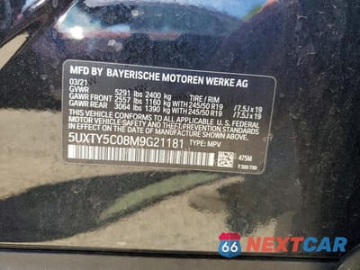 Zdjęcie 14 z 14 samochodu: 2021 BMW X3 XDRIVE30I VIN:5UXTY5C08M9G21181 - miniatura