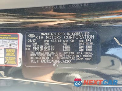 Zdjęcie 12 z 12 samochodu: 2017 KIA SOUL EV + VIN:KNDJX3AE8H7024383 - miniatura