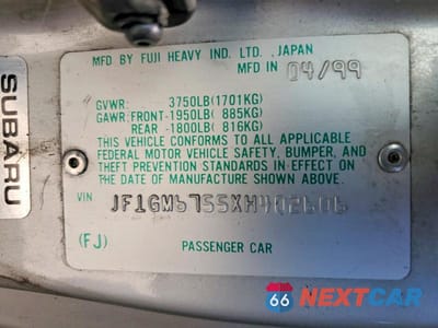 Zdjęcie 12 z 12 samochodu: 1999 SUBARU IMPREZA RS VIN:JF1GM6755XH402606 - miniatura