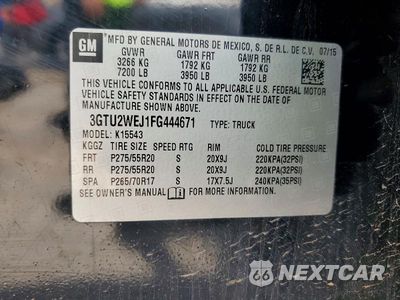 Zdjęcie 12 z 12 samochodu: 2015 GMC SIERRA K1500 DENALI VIN:3GTU2WEJ1FG444671 - miniatura