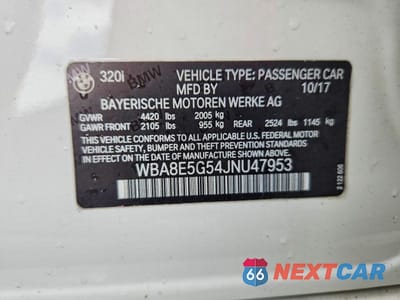 Zdjęcie 12 z 12 samochodu: 2018 BMW 320 XI VIN:WBA8E5G54JNU47953 - miniatura