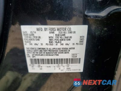 Zdjęcie 13 z 13 samochodu: 2014 FORD EDGE LIMITED VIN:2FMDK4KC3EBA41766 - miniatura