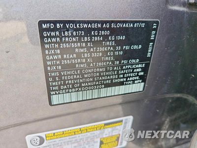 Zdjęcie 12 z 12 samochodu: 2013 VOLKSWAGEN TOUAREG V6 VIN:WVGEF9BPXDD003209 - miniatura