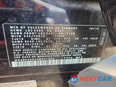 Zdjęcie 13 z 13 samochodu: 2014 VOLKSWAGEN TIGUAN S VIN:WVGBV3AX1EW541890 - miniatura