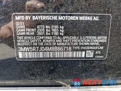 Zdjęcie 12 z 12 samochodu: 2021 BMW 330XI VIN:3MW5R7J04M8B86718 - miniatura