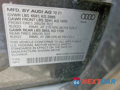 Zdjęcie 14 z 14 samochodu: 2022 AUDI Q7 PRESTIGE VIN:WA1VXBF7XND004200 - miniatura