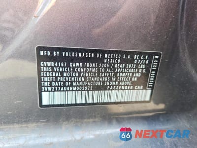 Zdjęcie 12 z 12 samochodu: 2017 VOLKSWAGEN GOLF S VIN:3VW217AU6HM002972 - miniatura