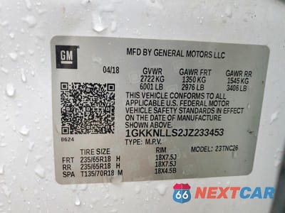 Zdjęcie 13 z 13 samochodu: 2018 GMC ACADIA SLE VIN:1GKKNLLS2JZ233453 - miniatura