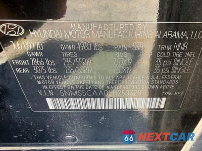Zdjęcie 11 z 11 samochodu: 2020 HYUNDAI SANTA FE LIMITED 2.0T VIN:5NMS5CAA0LH250328 - miniatura