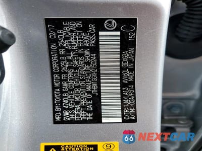 Zdjęcie 12 z 12 samochodu: 2017 LEXUS ES 300H VIN:JTHBW1GGXH2150244 - miniatura