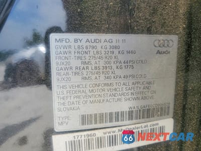Zdjęcie 13 z 13 samochodu: 2012 AUDI Q7 PREMIUM PLUS VIN:WA1LGAFE0CD005529 - miniatura