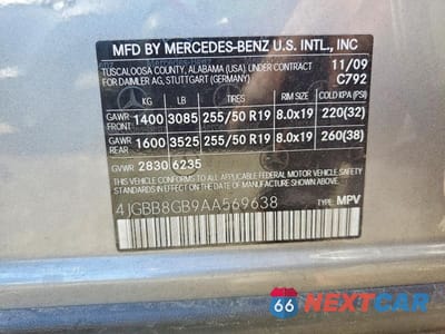 Zdjęcie 13 z 13 samochodu: 2010 MERCEDES-BENZ ML 350 4MATIC VIN:4JGBB8GB9AA569638 - miniatura