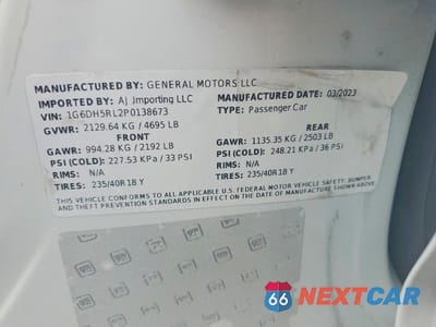 Zdjęcie 12 z 12 samochodu: 2023 CADILLAC CT4-V VIN:1G6DH5RL2P0138673 - miniatura