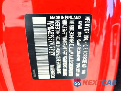 Zdjęcie 12 z 12 samochodu: 2007 PORSCHE CAYMAN S VIN:WP0AB29877U781671 - miniatura