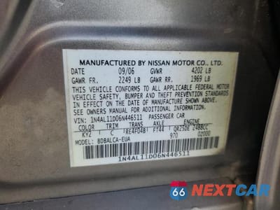 Zdjęcie 12 z 12 samochodu: 2006 NISSAN ALTIMA 2.5 VIN:1N4AL11D06N446511 - miniatura