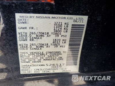 Zdjęcie 12 z 12 samochodu: 2021 NISSAN TITAN SV VIN:1N6AA1EFXMN526517 - miniatura