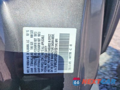 Zdjęcie 13 z 13 samochodu: 2016 HONDA ODYSSEY TOURING VIN:5FNRL5H91GB026150 - miniatura