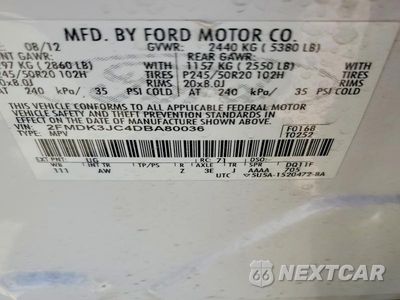 Zdjęcie 14 z 14 samochodu: 2013 FORD EDGE SEL VIN:2FMDK3JC4DBA80036 - miniatura