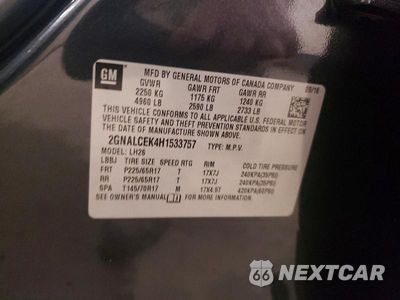 Zdjęcie 14 z 14 samochodu: 2017 CHEVROLET EQUINOX LT VIN:2GNALCEK4H1533757 - miniatura