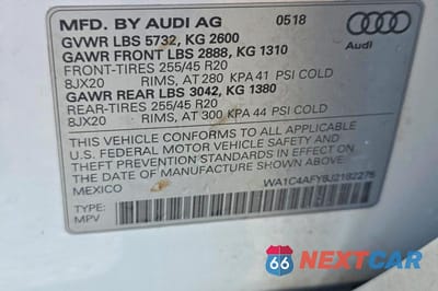 Zdjęcie 10 z 14 samochodu: 2018 AUDI SQ5 PRESTIGE VIN:WA1C4AFY8J2182275 - miniatura