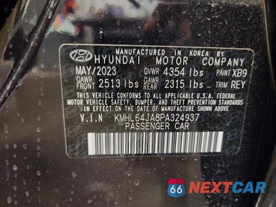 Zdjęcie 12 z 12 samochodu: 2023 HYUNDAI SONATA SEL VIN:KMHL64JA8PA324937 - miniatura