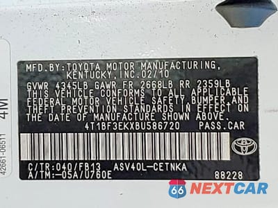Zdjęcie 12 z 12 samochodu: 2011 TOYOTA CAMRY LE VIN:4T1BF3EKXBU586720 - miniatura