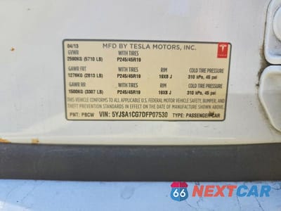 Zdjęcie 13 z 13 samochodu: 2013 TESLA MODEL S VIN:5YJSA1CG7DFP07530 - miniatura