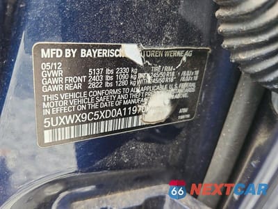 Zdjęcie 13 z 13 samochodu: 2013 BMW X3 XDRIVE28I VIN:5UXWX9C5XD0A11970 - miniatura