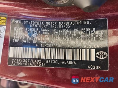 Zdjęcie 13 z 13 samochodu: 2005 TOYOTA AVALON XLS VIN:4T1BK36B95U030350 - miniatura