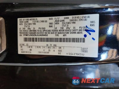 Zdjęcie 13 z 13 samochodu: 2018 FORD ESCAPE SE VIN:1FMCU9GD6JUA99492 - miniatura
