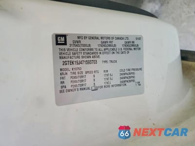 Zdjęcie 12 z 12 samochodu: 2007 GMC NEW SIERRA K1500 VIN:2GTEK19J471593703 - miniatura