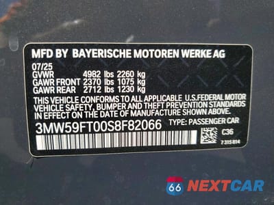 Zdjęcie 13 z 13 samochodu: 2025 BMW M340I VIN:3MW59FT00S8F82066 - miniatura