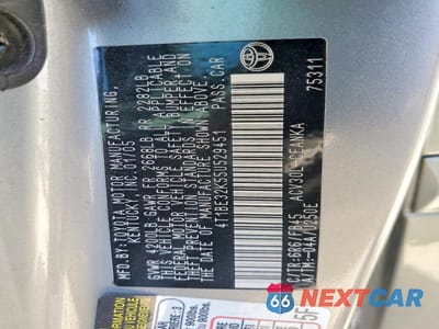 Zdjęcie 12 z 12 samochodu: 2005 TOYOTA CAMRY LE VIN:4T1BE32K55U529451 - miniatura