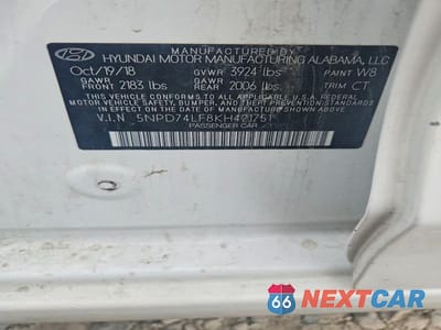 Zdjęcie 13 z 13 samochodu: 2019 HYUNDAI ELANTRA SE VIN:5NPD74LF8KH421751 - miniatura