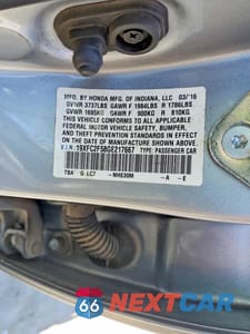 Zdjęcie 12 z 12 samochodu: 2016 HONDA CIVIC LX VIN:19XFC2F58GE217667 - miniatura