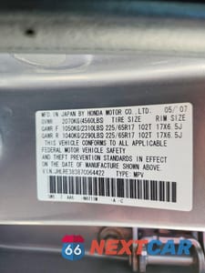 Zdjęcie 13 z 13 samochodu: 2007 HONDA CR-V LX VIN:JHLRE38387C064422 - miniatura