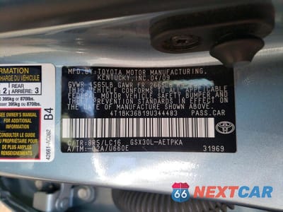 Zdjęcie 13 z 13 samochodu: 2009 TOYOTA AVALON LIMITED VIN:4T1BK36B19U344483 - miniatura