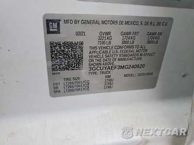 Zdjęcie 12 z 12 samochodu: 2021 CHEVY SILVERADO- R&D- PRI FLEET- CK ENG LT ON VIN:3GCUYAEF3MG240920 - miniatura