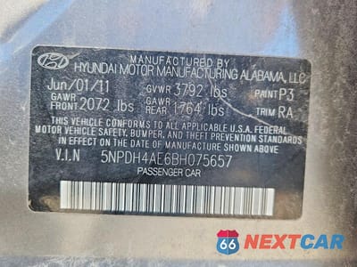 Zdjęcie 12 z 12 samochodu: 2011 HYUNDAI ELANTRA VIN:5NPDH4AE6BH075657 - miniatura