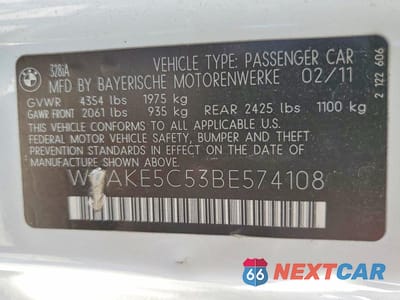 Zdjęcie 13 z 13 samochodu: 2011 BMW 328 I SULEV VIN:WBAKE5C53BE574108 - miniatura
