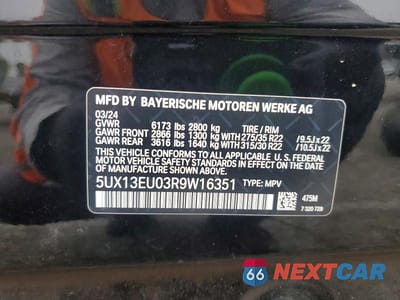 Zdjęcie 14 z 14 samochodu: 2024 BMW X5 SDRIVE 40I VIN:5UX13EU03R9W16351 - miniatura