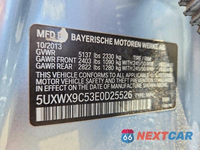 Zdjęcie 13 z 13 samochodu: 2014 BMW X3 XDRIVE28I VIN:5UXWX9C53E0D25526 - miniatura