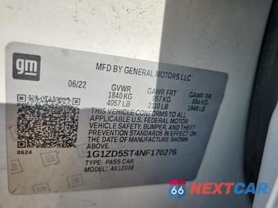 Zdjęcie 13 z 13 samochodu: 2022 CHEVROLET MALIBU LT VIN:1G1ZD5ST4NF170276 - miniatura