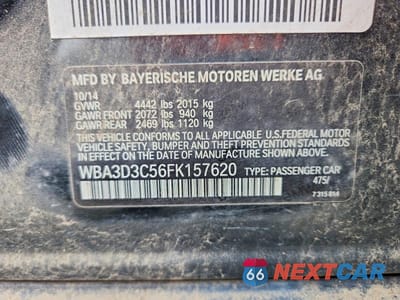 Zdjęcie 12 z 12 samochodu: 2015 BMW 328 D VIN:WBA3D3C56FK157620 - miniatura