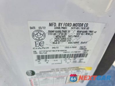 Zdjęcie 12 z 12 samochodu: 2012 FORD F150 SUPERCREW VIN:1FTFW1ET8CFB16839 - miniatura